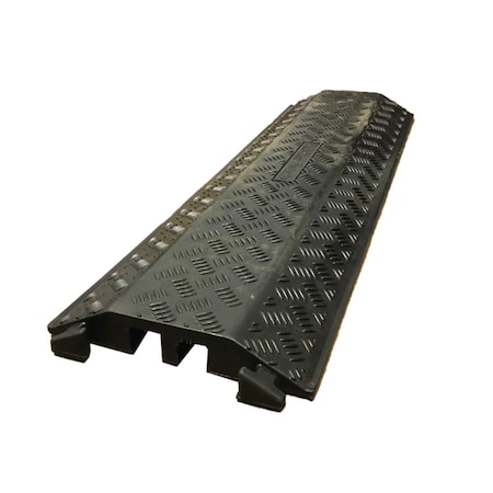 Kable Kontrol Cable Protector, 1.96 in H, 40 in L, 11 in W, 2 Channel, Rubber, Black FCC9801